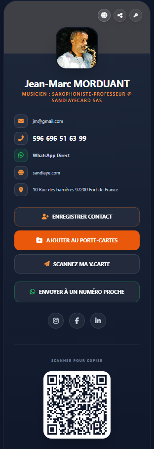 Mes cartes de visites dans mon porte-cartes